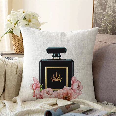 chanel perfume throw pillows|real real chanel pillows.